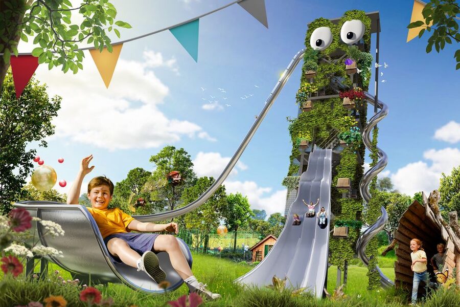 Billund: WOW PARK Entry Ticket - Treehouses, nets, and giant suspended balls