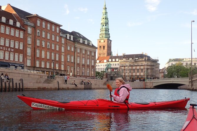 Kayak Tour in Copenhagen Harbor in May and September - Christiansborg Palace from a low viewpoint
