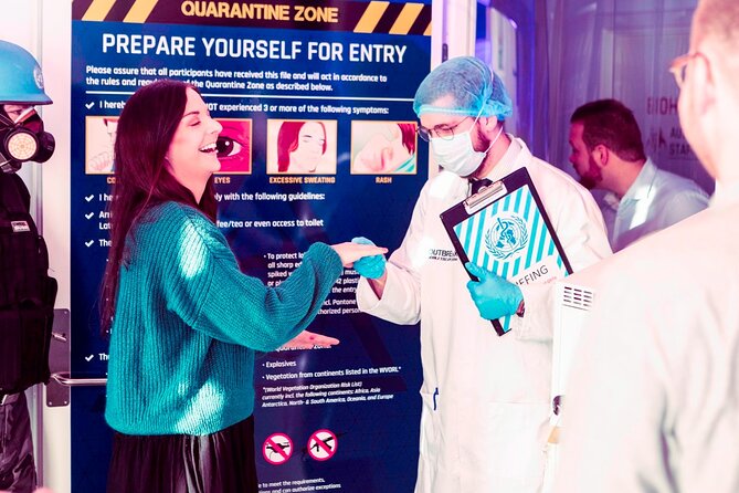 Outbreak Escape Room - Decoration, costumes, and the mood of the room